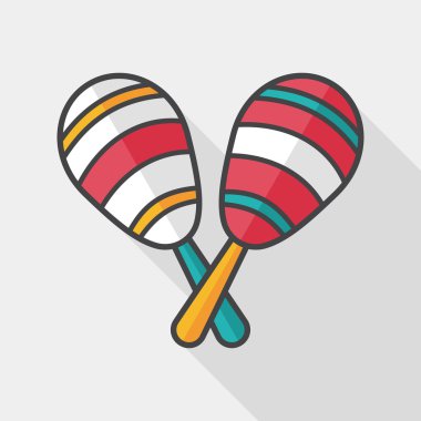 Uzun Gölge, eps10 ahşap rattle düz simgesi