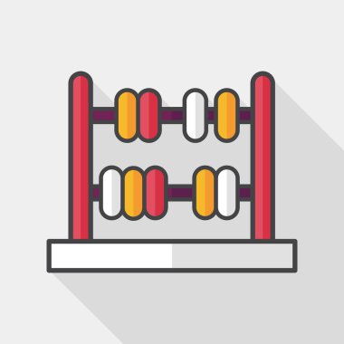 abaküs hesaplama düz simgesi ile uzun gölge, eps10