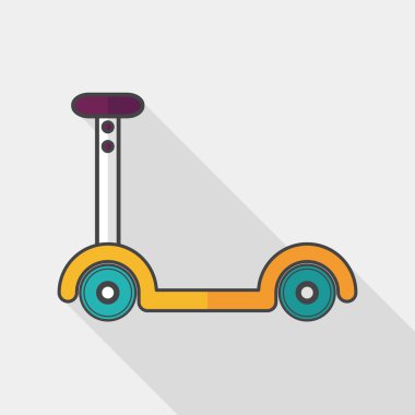 Scooter uzun gölge, eps10 düz simgesiyle