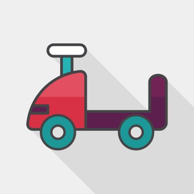 oyuncak araba düz simgesi ile uzun gölge, eps10