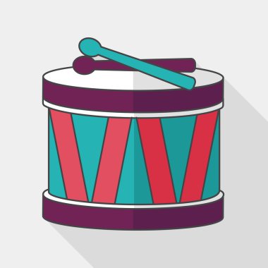 Uzun Gölge, eps10 davul düz simgesi