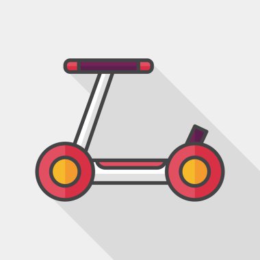 Scooter uzun gölge düz simgesi