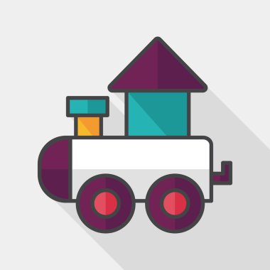 Tren oyuncak uzun gölge, eps 10 düz simgesiyle