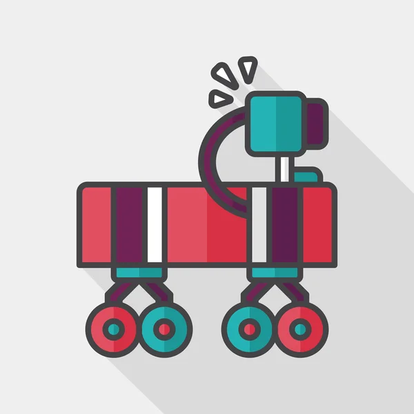 Space Rover icono plano con sombra larga, eps10 — Vector de stock