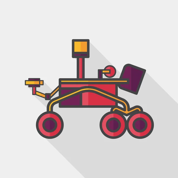 Space Rover icono plano con sombra larga, eps10 — Vector de stock