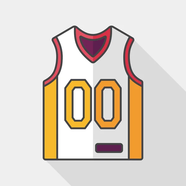 Basketballbekleidung flache Ikone mit langem Schatten, Eps10 — Stockvektor