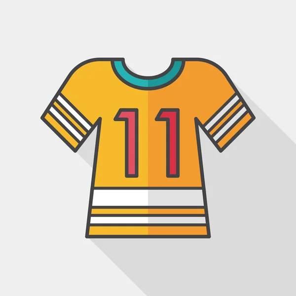 Camisas de esportes ícone plana com sombra longa, eps10 — Vetor de Stock