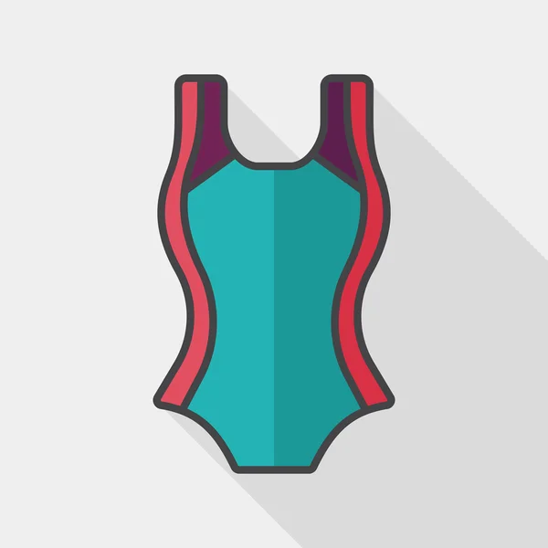Combinaison de natation icône plate avec ombre longue, eps10 — Image vectorielle