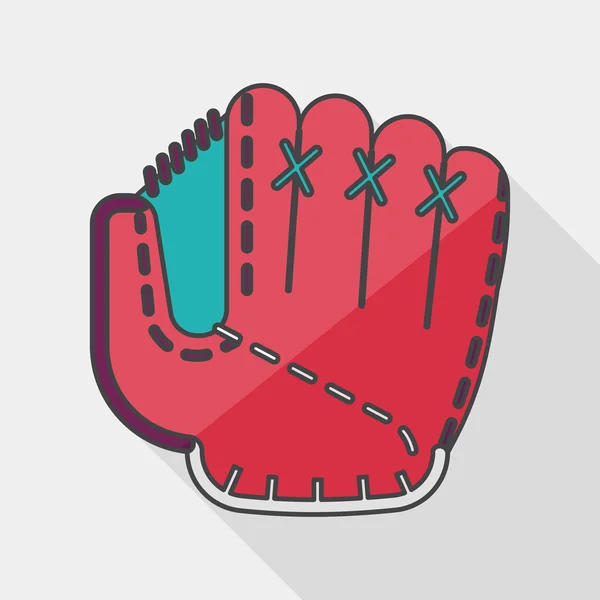 Baseball handske flat ikonen med långa skugga, eps10 — Stock vektor