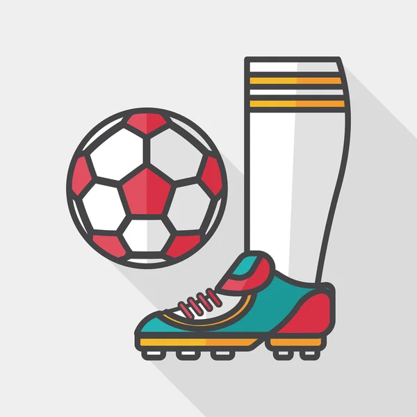 Soccer flat icon with long shadow,eps10 — Stock Vector