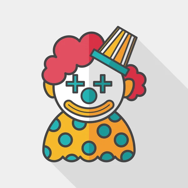 Clown icône plate avec ombre longue, eps10 — Image vectorielle