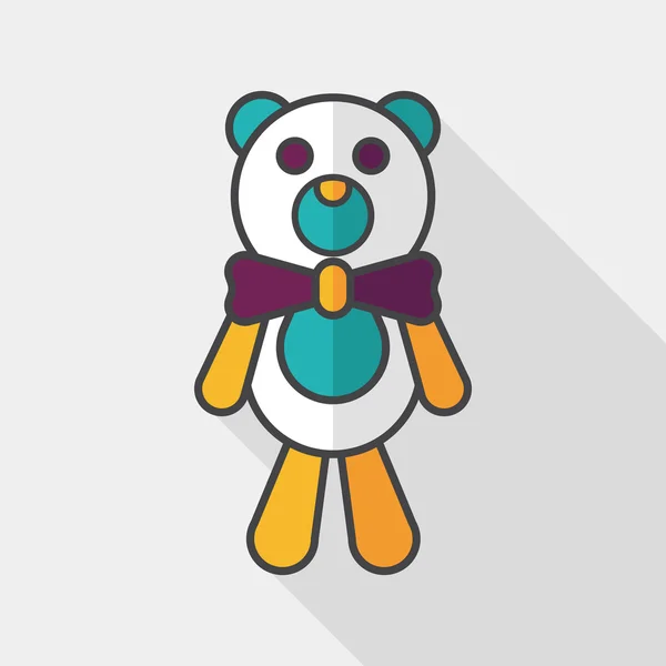 Teddy bear platte pictogram met lange schaduw, eps10 — Stockvector