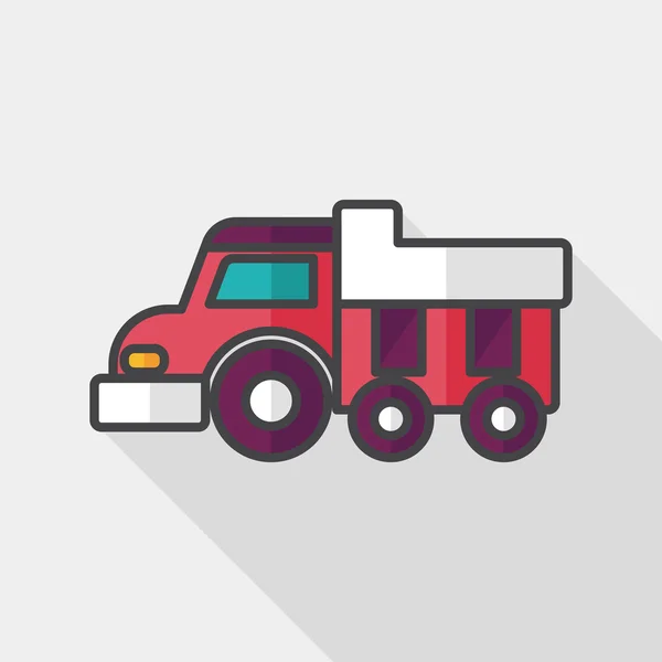 Dump truck flat icon with long shadow,eps10 — Stock Vector