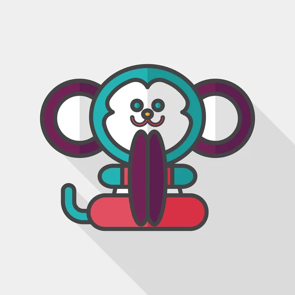 Uzun Gölge, eps10 ile maymun oyuncak düz simgesi — Stok Vektör