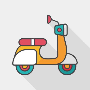 Uzun Gölge, eps10 ile ulaşım scooter düz simgesi