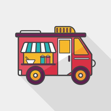 Uzun Gölge, eps10 ile ulaşım satıcı arabaları düz simgesi