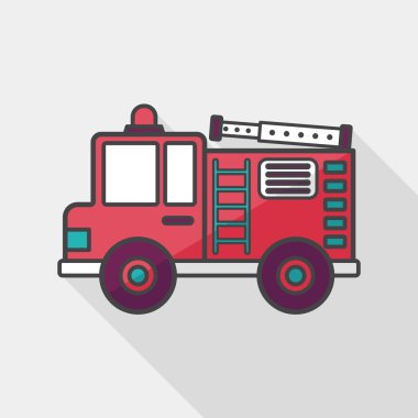 Uzun Gölge, eps10 ile ulaşım yangın kamyon düz simgesi