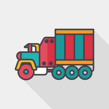 Uzun Gölge, eps10 ile ulaşım çekici düz simgesi