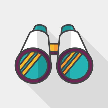 uzun gölge ile dürbün düz simgesi