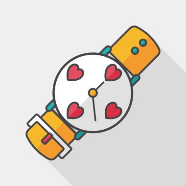 Sevgililer günü kaç saat düz simgesiyle uzun gölge, eps10