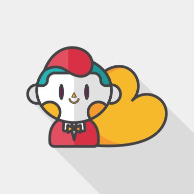 Uzun Gölge, eps10 ile Sevgililer günü çocuk düz simgesi