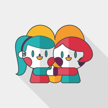 Uzun Gölge, eps10 ile Sevgililer günü Çift düz simgesi