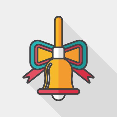 Uzun Gölge, eps10 ile Noel çanları düz simgesi