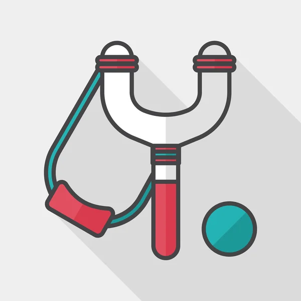 Slingshot flat icon with long shadow, eps10 — стоковый вектор