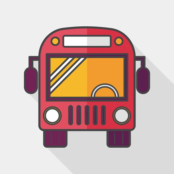 Vervoer: bus platte pictogram met lange schaduw, eps10 — Stockvector