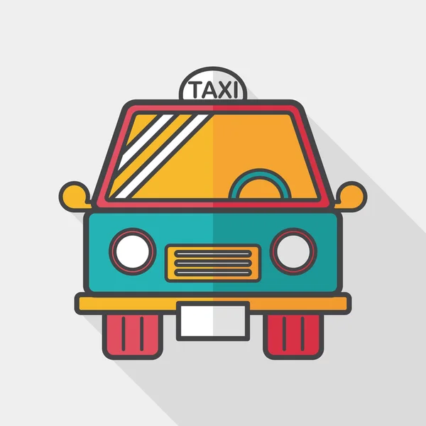 Trasporti taxi icona piatta con lunga ombra, eps10 — Vettoriale Stock