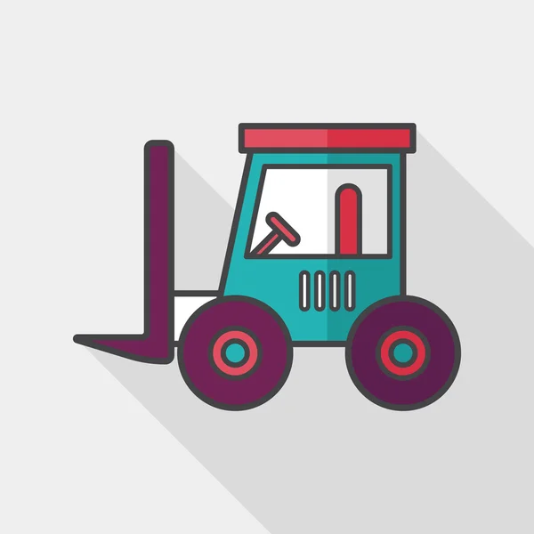 Transporte caminhão móvel ícone plano com sombra longa, eps10 —  Vetores de Stock