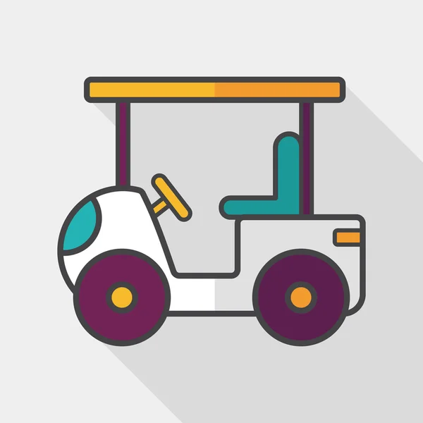 Transportation Golf Cart flat icon with long shadow,eps10 — Stock Vector