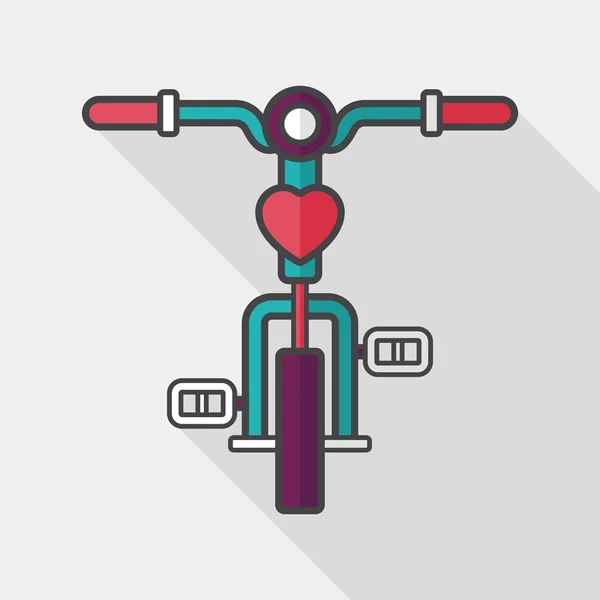 Transporte bicicleta icono plano con sombra larga, eps10 — Vector de stock