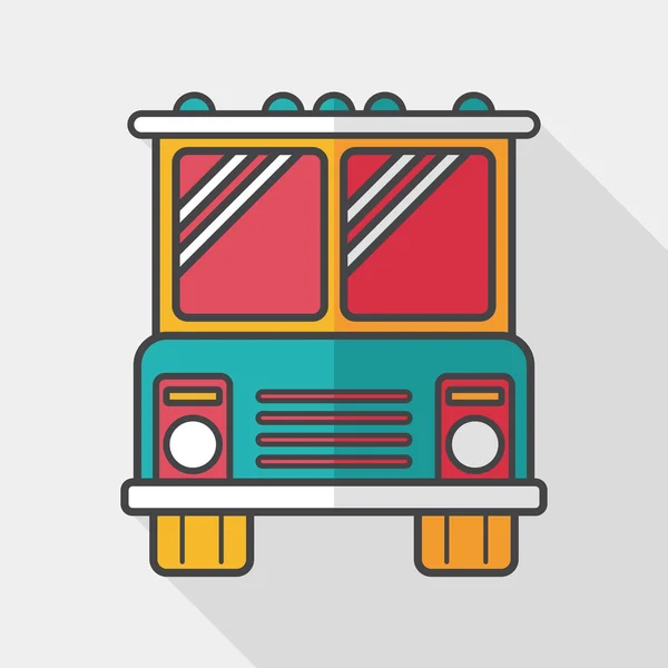 Uzun Gölge, eps10 ile ulaşım otobüs düz simgesi — Stok Vektör