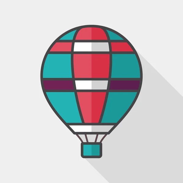 Transportu gorącego powietrza ballon płaski ikona z długim cieniem, eps10 — Wektor stockowy