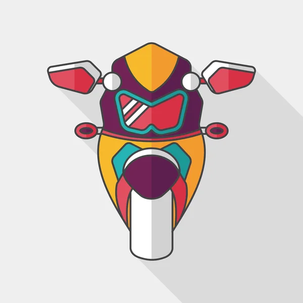 Transportation motorcycle flat icon with long shadow,eps10