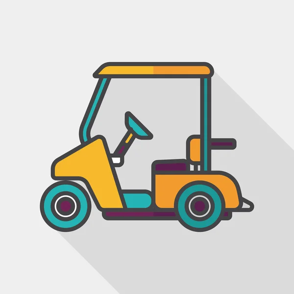 Vervoer Golf Cart platte pictogram met lange schaduw, eps10 — Stockvector