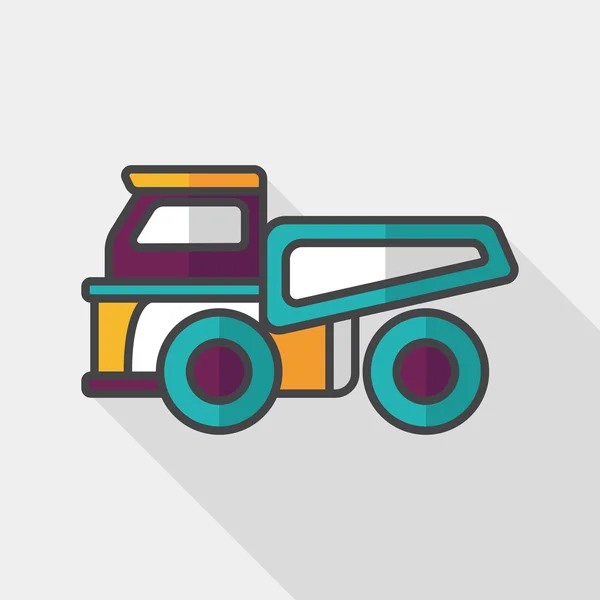 Trasporti camion icona piatta con lunga ombra, eps10 — Vettoriale Stock