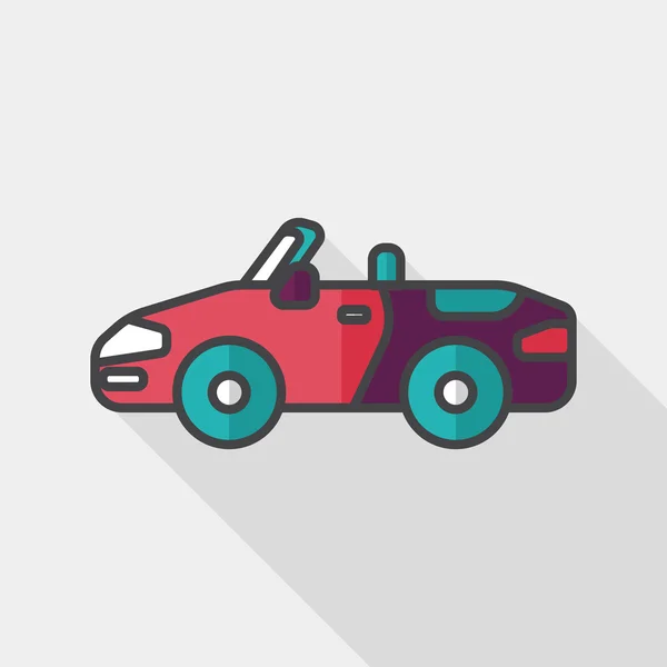 Transporte coche abierto icono plano con sombra larga, eps10 — Vector de stock