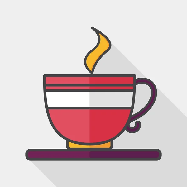 Café icono plano con sombra larga, eps10 — Vector de stock