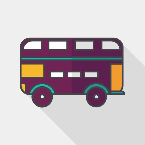 Транспорт Bus flat icon with long shadow, eps10 — стоковый вектор