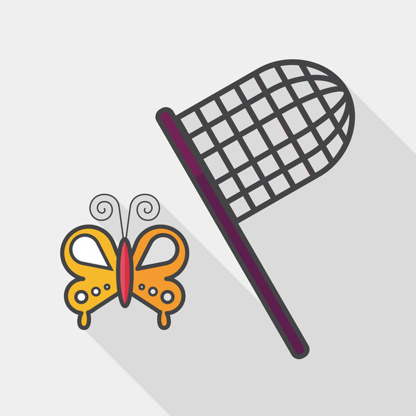 иконка в виде сетки бабочки с длинной тенью, eps10
