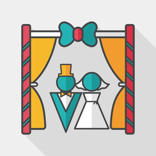 Ceremonia de boda icono plano con sombra larga, eps10 — Vector de stock