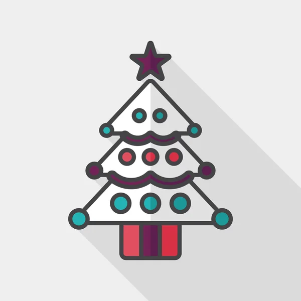 Árbol de Navidad icono plano con sombra larga, eps10 — Archivo Imágenes Vectoriales