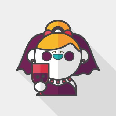 Gelinin düz ikonu, uzun gölgeli, eps10