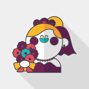 Gelinin düz ikonu, uzun gölgeli, eps10