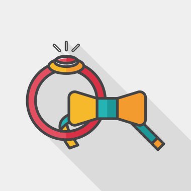 düz uzun gölge, eps10 simgesiyle damat kravat ve yüzük