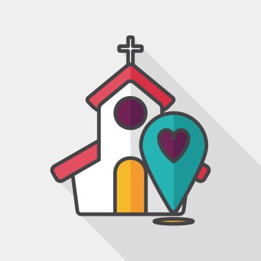 Uzun Gölge, eps10 düğün kilise düz simgesiyle