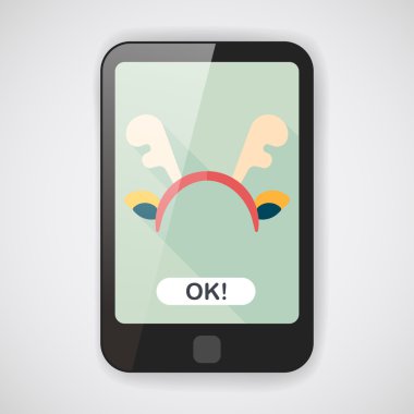 Ren geyiği kafa bandı uzun gölge, eps10 düz simgesiyle