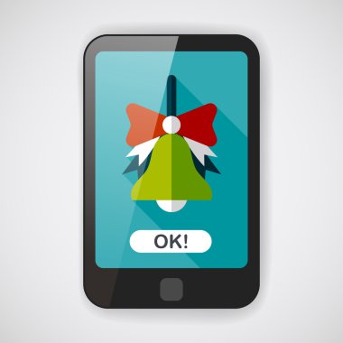 okul zili uzun gölge, eps10 düz simgesiyle